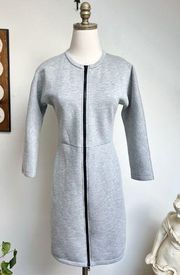 Saturday Double Zip Gray Fitted Dress Small