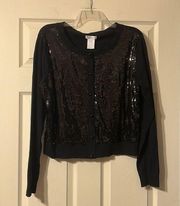 NWT Worthington Black Sequin Cardigan Sweater XL