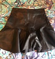 leather ruffle skirt