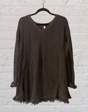 Wishlist brown waffle knit shaggy sweater