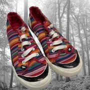 Rocket Dog Womens Shoes Sz 8.5 Jazzin Rainbow Sneakers Canvas Raw Edge Rocketdog