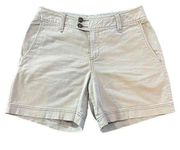 Eddie Bauer Women's Khaki/White/Cream Stretch Chino Shorts Size 6