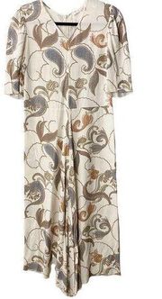 See By Chloe Green Cream Paisley Maxi Dress size 42 size 10