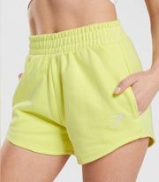 New Gymshark Training Sweat Shorts Firefly Green Neon Yellow Green New in Bag