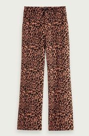 Scotch & Soda Starwatcher Pants Wide Leg Animal Print Trousers Sz Small Leopard