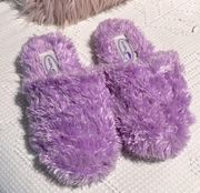 Resorts Purple Fluffy Slippers Womens 5/6 House Shoes Comfy Slip On