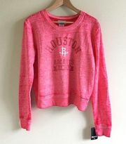 NEW NBA Houston‎ Rockets Distressed Sweatshirt Top Womens Size L