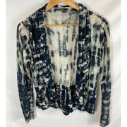 Nic + Zoe Tie Dye Linen Blend Cardigan sweater Size Small