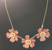 Nicole Miller Blush Pink 3 D flowers w Pave crysta