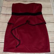 Fashion to figure red strapless mini dress.size 1X