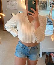 White Sweater Crop Sweater 