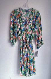 Democracy Multicolor Springtime Belted Floral Dress NWT Size XL