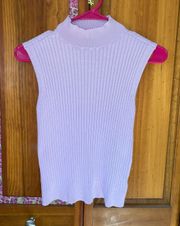 Worthington Purple Ribbed Tank Mock Neck