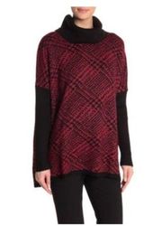 Joseph Plaid Turtleneck Sweater Red Black Medium