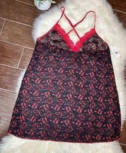 Secret Treasures black/red lace baby doll sz 2X