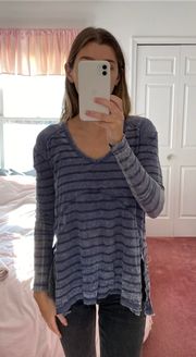 Blue striped long sleeve shirt 