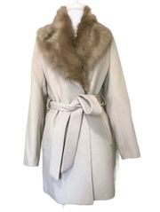 Nude Beige Fur Trench Coat Size XS