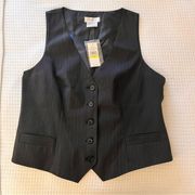 Van‎ Heusen Black Pin Striped Vest Size M NWT