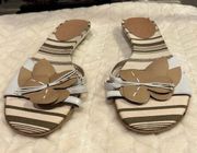 New Talbots Beige Flower Sandals