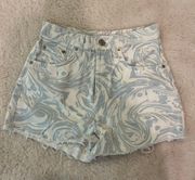Marble Swirl Jean Shorts