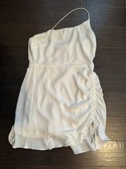 White Mini Dress One Shoulder