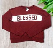 Modern Lux Burgundy Blessed Graphic Sweater L