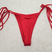 ONEONE Free People Swimwear Bikini Bottom Cheeky sz Med Red Baywatch Beach