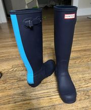 Hunter Tall Navy Blue  Rain Boots 8