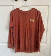 O’Neill Burnt Orange Flower Graphic Long Sleeve Shirt Size S