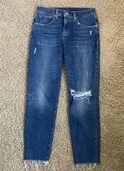 Lucky Brand 4/27a Ava distressed ankle skinny jeans