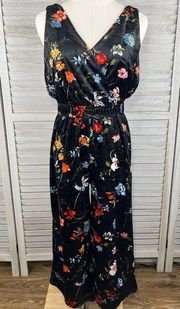 SIENNA SKY Velvety Black Floral Jumpsuit-Medium