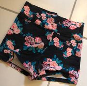 Charlotte Russe Black Floral Lounge Shorts