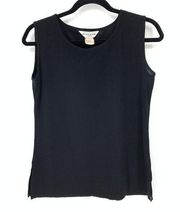 Misook Tank Top Women's Petite Size SP Black Sleeveless Shell Top