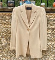 Dana Buchman Cream/Light Tan Silk Blend Suit Jacket. Size 2 - EUC!