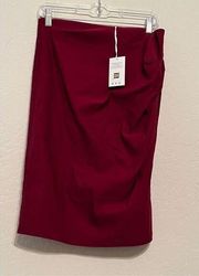 GRACE KARIN Women High Elastic Waist red pencil skirt, size large new