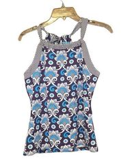 J. McLaughlin Catalina Cloth Blue Floral Adjustable Halter Top Size XS