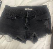 Denim Black Shorts