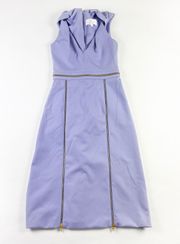 Cushnie Et Ochs Twisted Zipper Adjustable Lavender Neoprene Sheath Dress 4