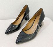 14th & Union Black Patent block pointed toe heels size 6.5