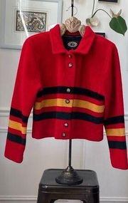 Vintage 90s County Clothing Co Fleece Stripe Cropped Jacket XL