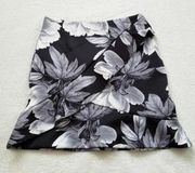 Black And Gray Floral Skirt