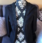 VERA WANG Simply Vera Black & Shiny Cardigan