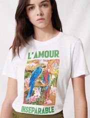 L'amour Graphic White Tee Size S
