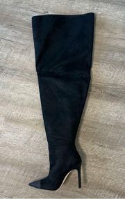 Good American Black Thigh High boots size 6 NIB