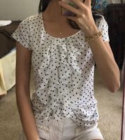 Polka Dot Ruffle Top