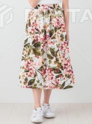 Philosophy White Pink Floral Boho Spring Elastic Waist Flare Skirt