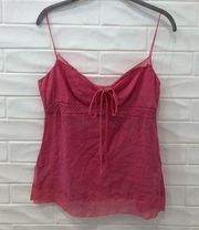 Elie Tahari lace trim cami top pink