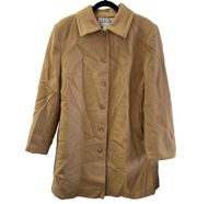 Chadwicks Coat Women 14W Plus Size Tan Collared Pea Single Breast Vintage Wool