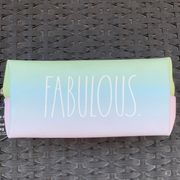 Rae Dunn Pastel Blue Green Purple Ombr Zipper Cosmetic Bag