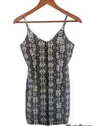 Denim Blvd Black and White Snakeskin Zip Mini Dress Size Women's Small